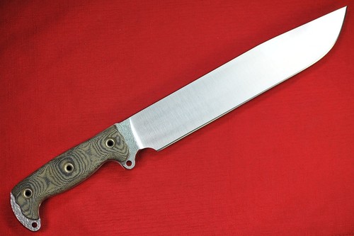 Busse Custom ASHBM .315" Hammered/Satin INFI, Black Canvas Micarta w/Red Liners - Picture 5 of 14