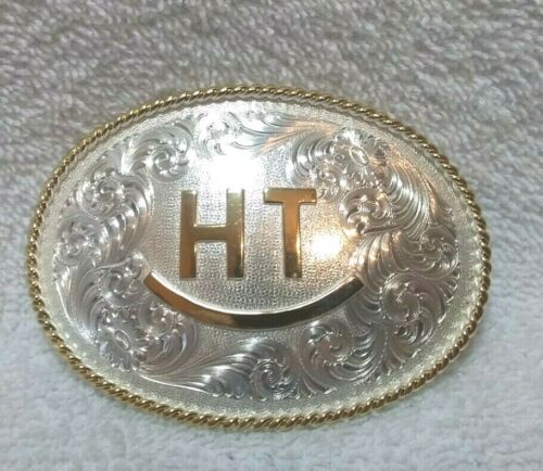 Montana Silversmiths Silver Plate Western Belt Buckle 