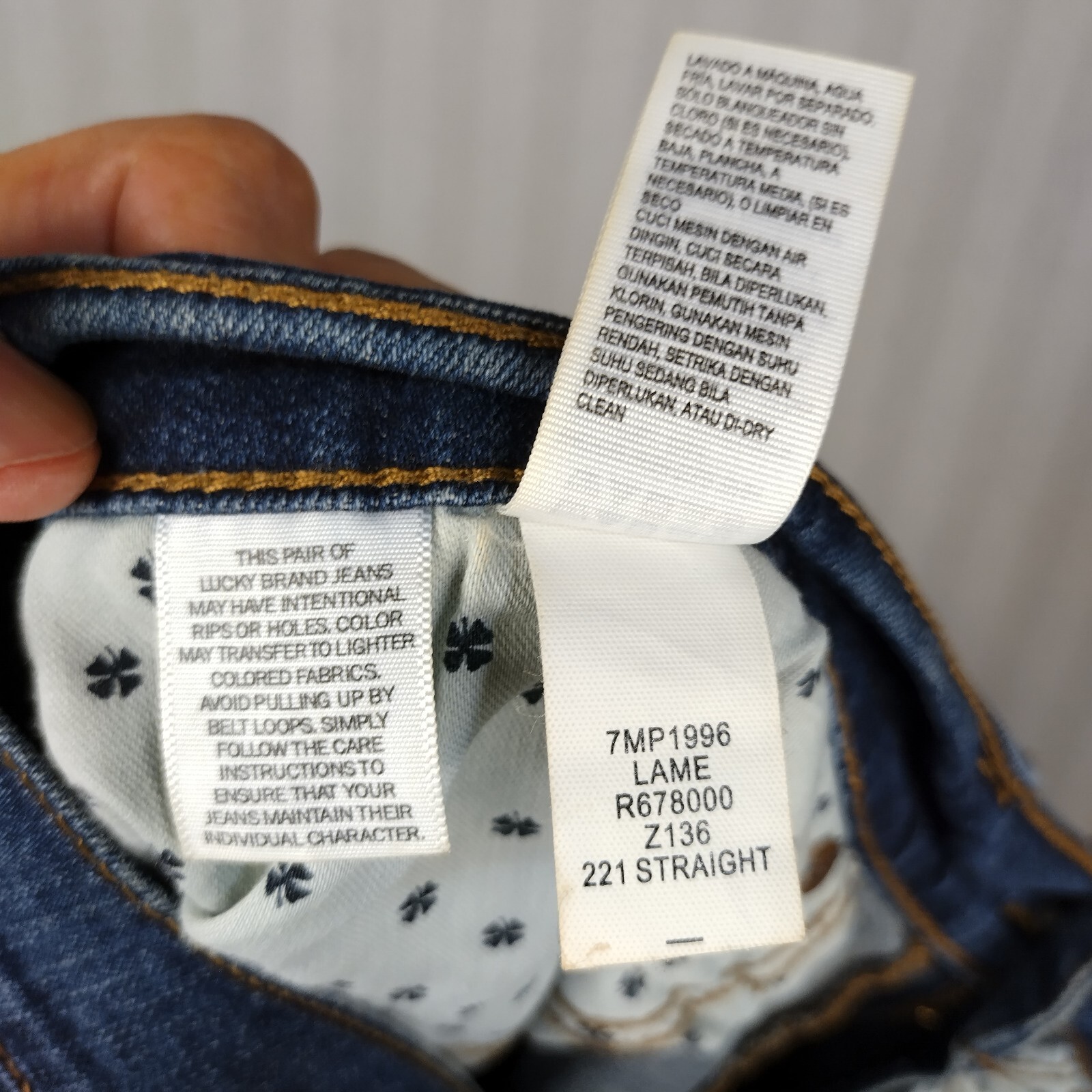 Lucky Brand Jeans Mens 40x30 221 Straight Blue Denim Stretch Cotton Blend Pants