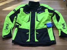 NWTs HWK Motorcycle Jacket Armoured Black & Florescent Size M Medium Safety Gear