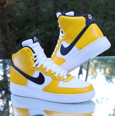 Nike Air Force High Custom Men's Size 14 Tour Yellow White