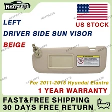 Left Driver Side Sun Visor for 2011-2015 Hyundai Elantra 852103X000TX