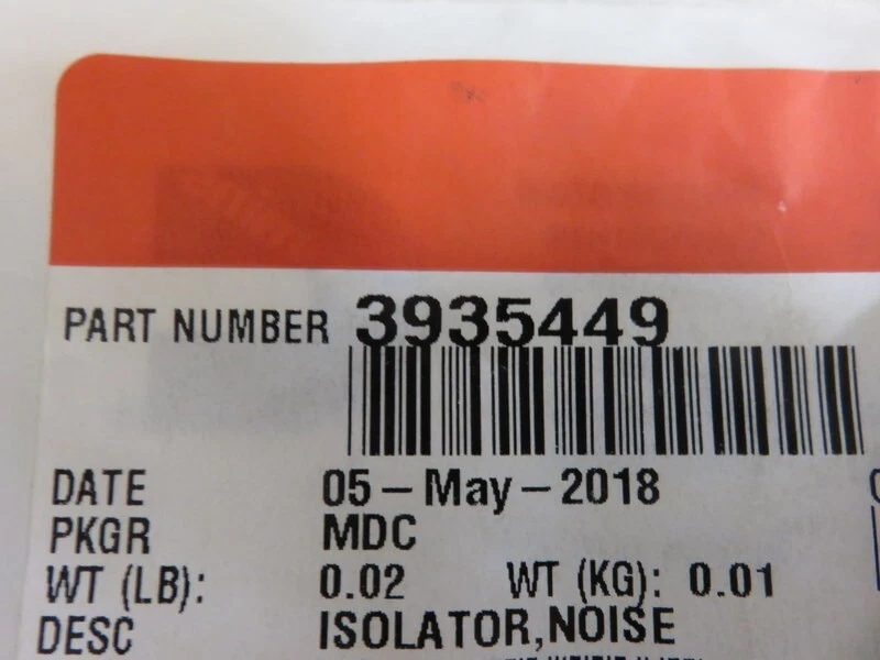 Z44 Genuine Cummins Marine 3935449 Noise Isolator OEM New Factory 