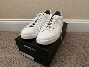 kenneth cole white leather sneakers