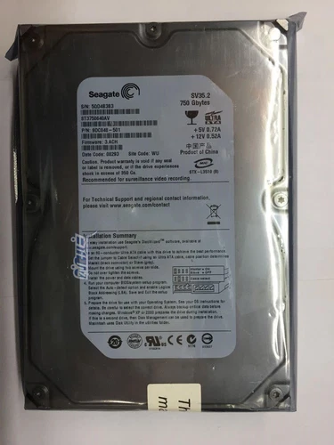 Seagate ST3750640AV SV35.2 750GB 7200 RPM Internal IDE PATA 3.5" Hard Drive