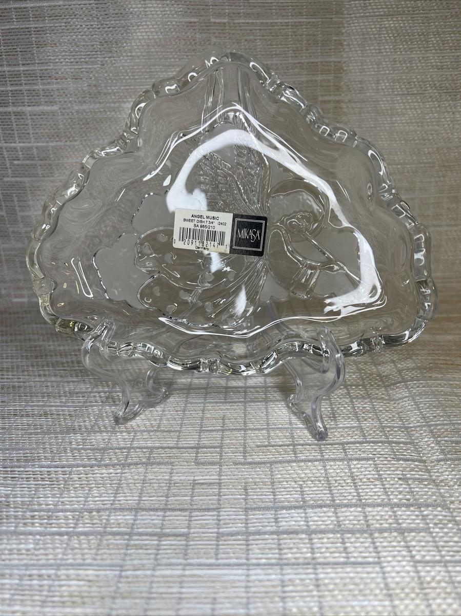 Mikasa Crystal Christmas Sweets Dish Angel Music SA985 210 Mikasa Crystal Christmas Sweets Dish Angel Music SA985 210