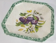 Large Deep 13" Square Serving Bowl Platter Pasta Olives Butterflies Italy HiMark