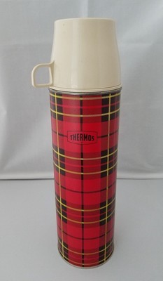 plaid thermos