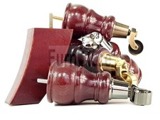 2x Wooden Castor Furniture Sofa Legs & 2x Curved M8 Chair Settee Feet 160mm High