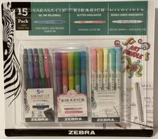 Zebra Art Writing Set Sarasa Clip Gel and Kirarich and Mildliner Markers 