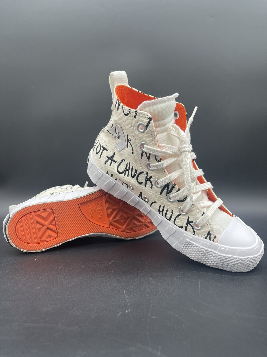 Converse UNT1TL3D High Top 'Not A Chuck' Ivory Orange Sneakers