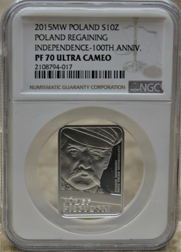 2015 MW POLAND 10 ZLOTYCH REGAING INDEPENDECE 100TH ANNIV. NGC PF 70 ULTRA CAMEO