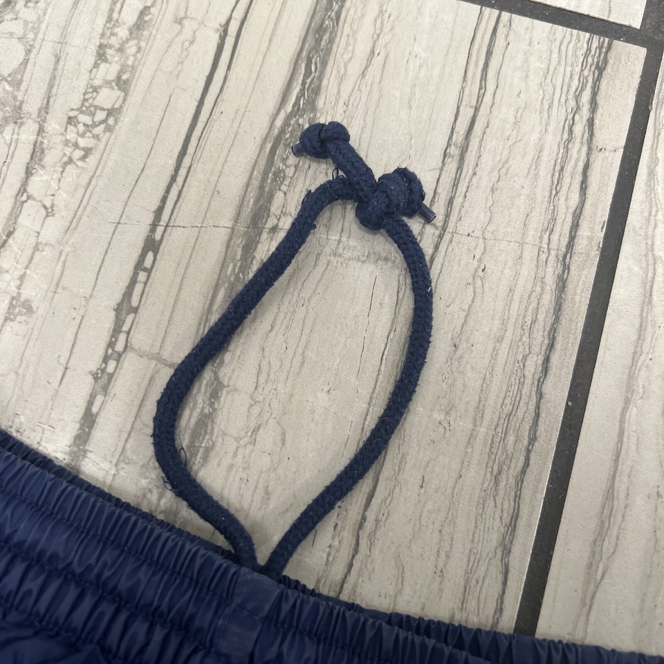 Adidas Vintage Windbreaker Pants Navy Blue Striped Men’s Medium Nylon