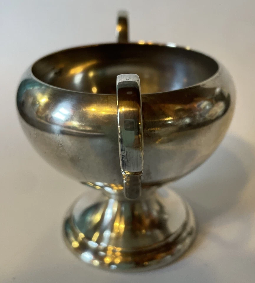 Винтажный посеребренный пьедестал Sugar & Creamer высотой 3,25 дюйма - Изображение 3 из 4