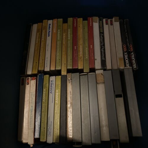 Lot of 36 vintage used 7 inch 1/4” reel to reel Tapes Unsorted Mixed Music