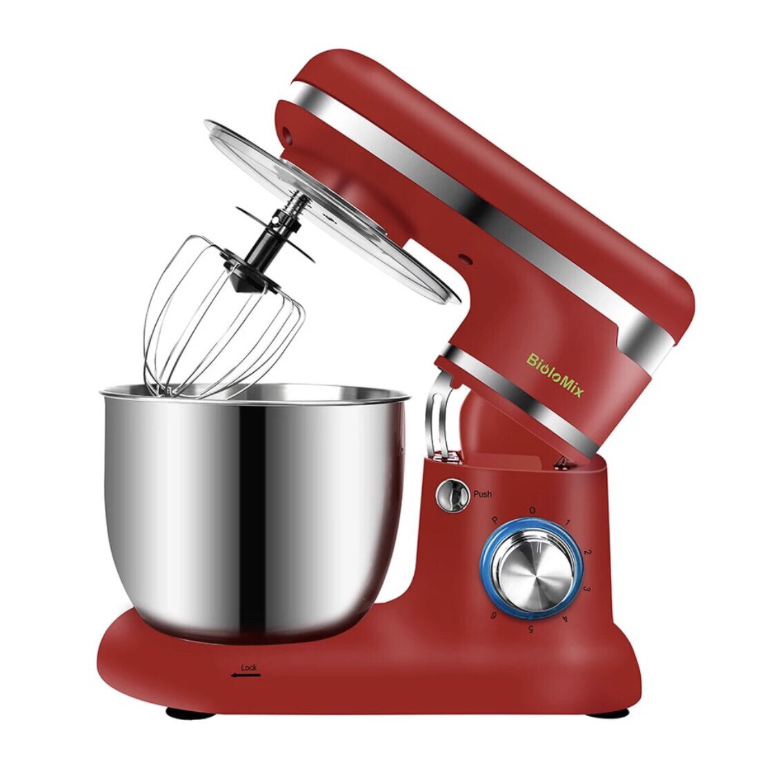 6-Speed Stainless Steel Stand Mixer Bowl for Blending Cream and Eggs-image