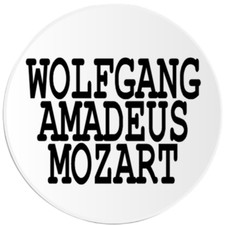 Wolfgang Amadeus Mozart - 3 Inch Circle Sticker 3" x 3"
