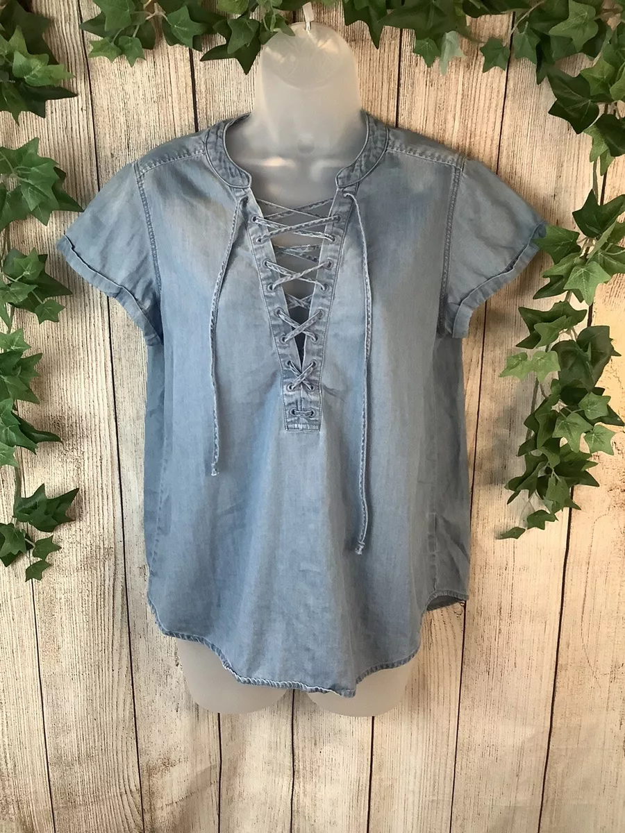 Express denim shirt womens sales