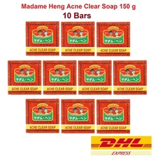 10 x MADAME HENG ACNE CLEAR SOAP HERBAL REDUCE FRECKLES PIMPLES WHITENING 150g