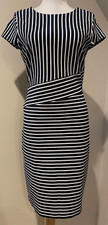 BANANA REPUBLIC Womens Navy Blue & White Career Dress - Sz 4