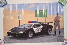 Lamborghini Countach California Highway Patrol 21"x32” Poster 1989 SIGNED