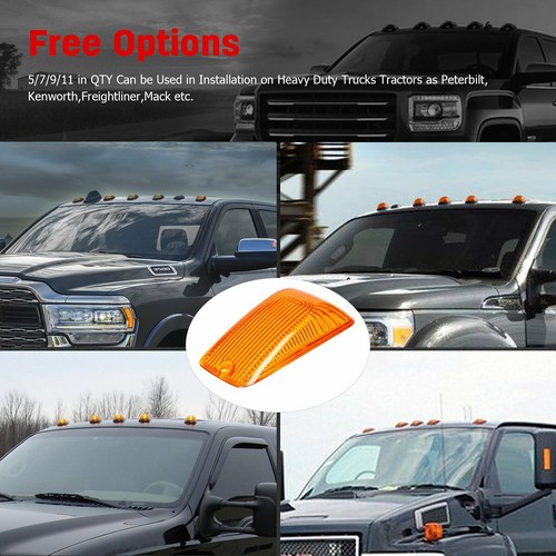 5pcs Cab Marker Roof Running Light Amber Cover For Chevrolet C/K1500 2500 3500 - Picture 7 of 7