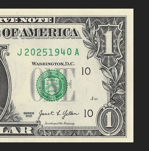 2025 1940 Tombstone Fancy Serial Number One Dollar Bill Double Date Note - Picture 6 of 11