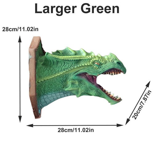 3D Drachenkopf Wand Skulptur LED Rauch Dinosaurier Wohndeko Statue Kunst/ - Bild 26 von 30