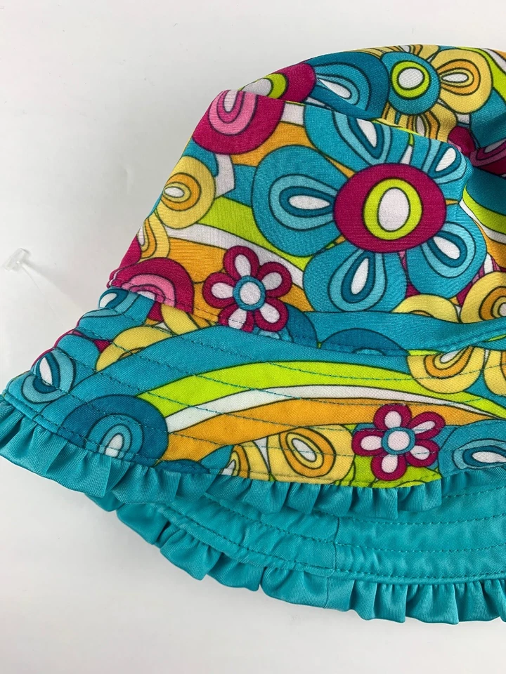 Baby Hat Koala Kids Girls Sun Hat Turquoise Blue /Multi Color Flowers18-14 M /2T - Image 3 of 4