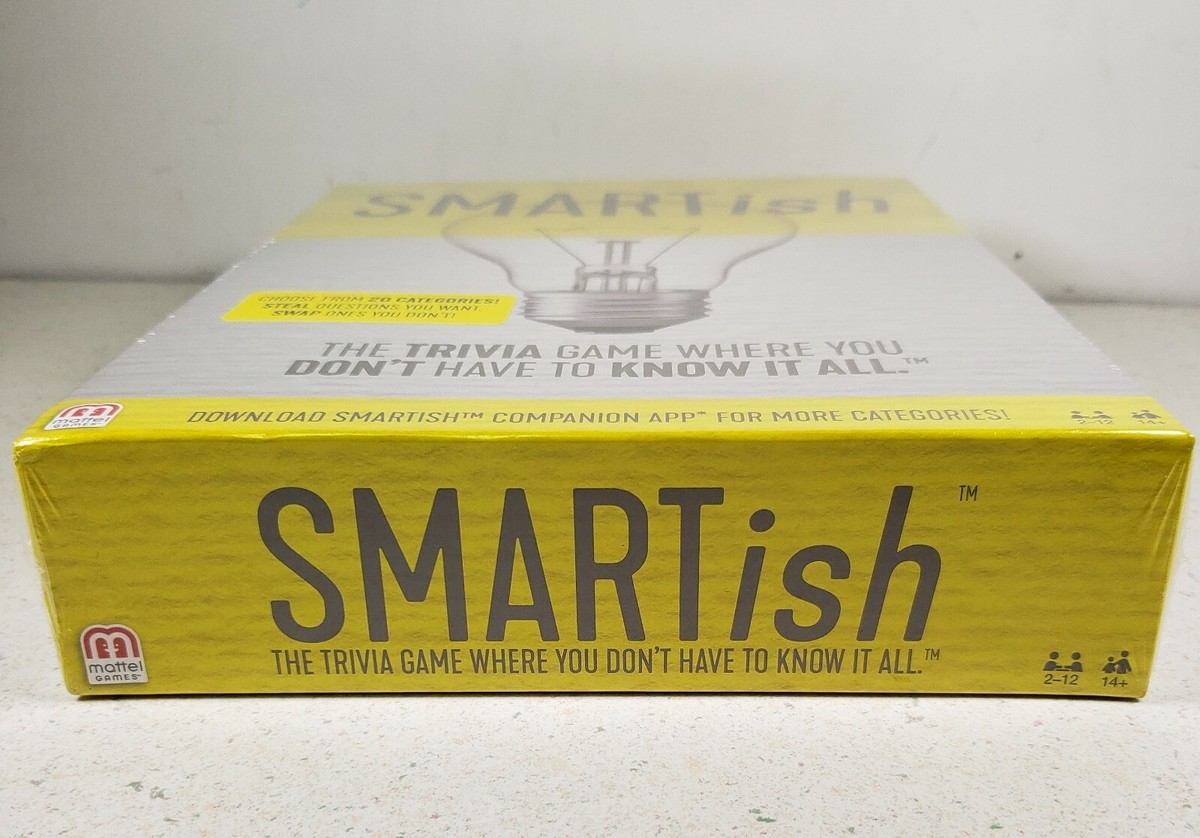 Mattel Smartish Trivia Board Game - Category Swap Strategy Game For 2-12 Players