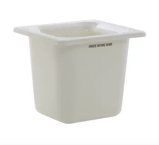 NEW - Carlisle Coldmaster® 2 1/5 qt White ABS Plastic Food Pan - 1/6 Size 6"D