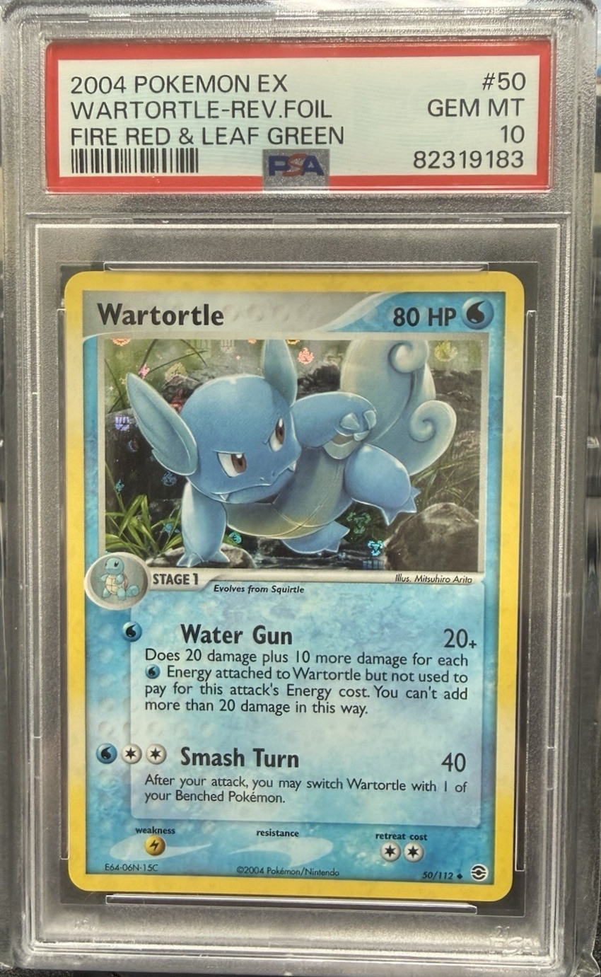 Pokemon WARTORTLE Reverse Holo 2004 ex FireRed LeafGreen #50/112 PSA 10 GEM MINT