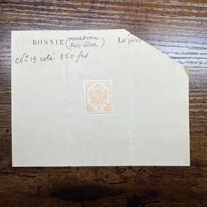 Bosnia Stamp #19 Mint NH OG 1906 Coat of Arms Imperf on Old Card.