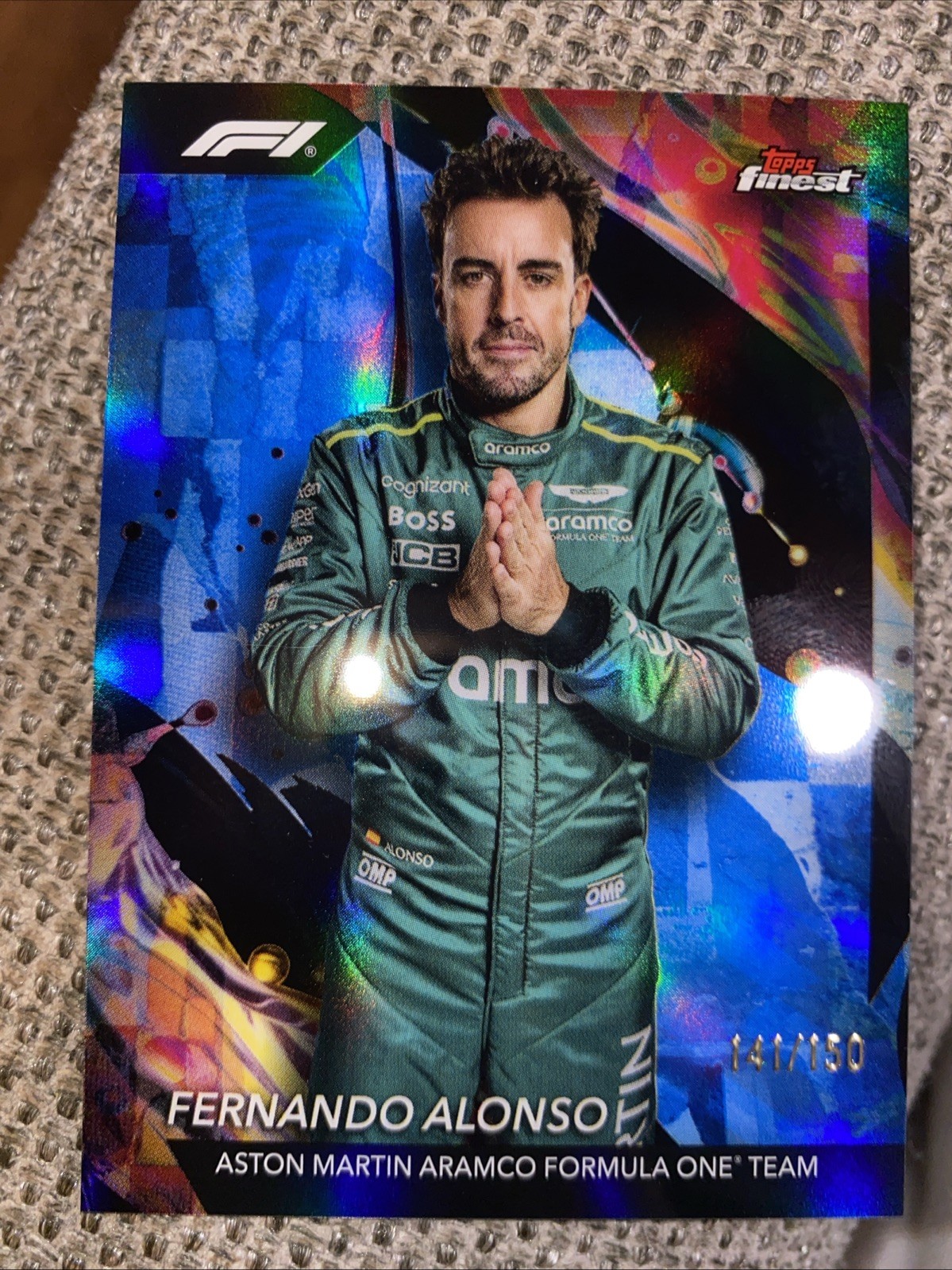 2024 Topps Finest Formula 1 F1 Fernando Alonso Uncommon Blue /150 #190
