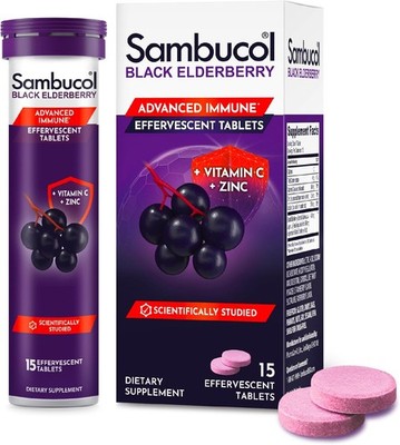 Sambucol Black Elderberry Effervescent Tablets - 15 Count (Pack of 1) 