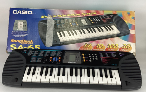 Vintage Casio Song Bank Keyboard SA-65 Electronic Piano Synthesizer Portable 90s