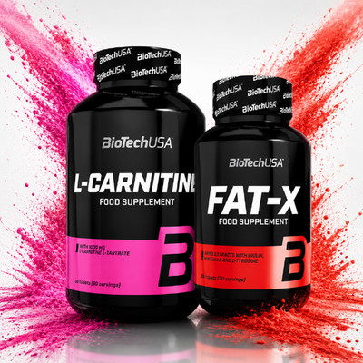 BIOTECH L-CARNITINE + FAT-X - Regeneration, Fat Burning, Weight Loss, Strength