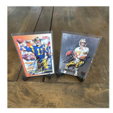 Jim Everett 1991 Score/1995 Fleer NFL Card Lot 2 Autographed MINT