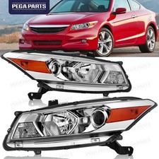 For 2008-2012 Honda Accord W2-door Coupe Halogen Chrome Headlights Leftright