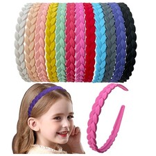 Springtime 12pcs Colorful Headbands for Girls Women Pigtail 12mm colorful