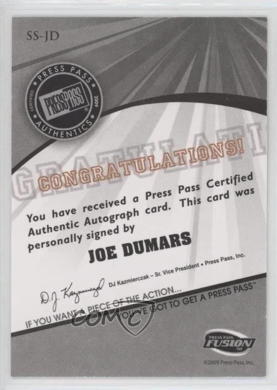Press Pass Fusion Signatures Gold 2009/42 Joe Dumars #SS-JD Auto Salón de la fama Foto 2 de 2