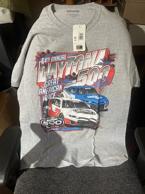 Daytona 500 NASCAR 2022 Schedule Double Sided T-Shirt Ash Gray Men's Size Large