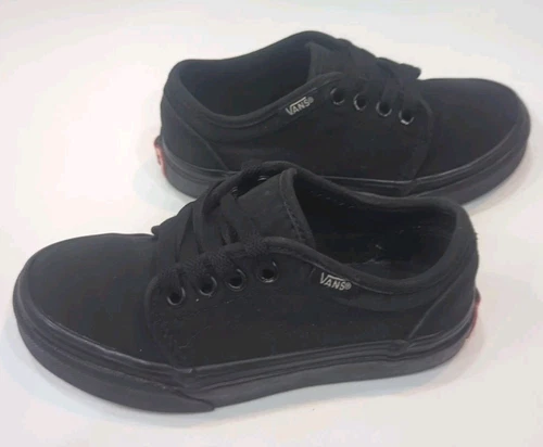 VANS Furgoni neri per bambini 721356 "Off The Wall" taglia UK 11 EUR 28 ottime condizioni