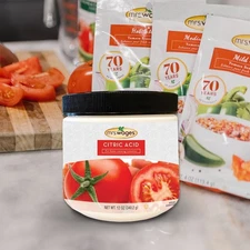 Mrs. Wages 12oz Citric Acid Canister - Bulk Canning Supplies for Home Salsa