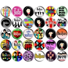 BEATLES 60s 70s Music 1" Pinback Buttons Classic Rock Lennon McCartney 30 Pins
