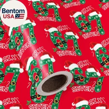 Funny 67 Christmas Wrapping Paper Roll - Mini Roll - 17 Inch X 16.5 Feet - Red 6