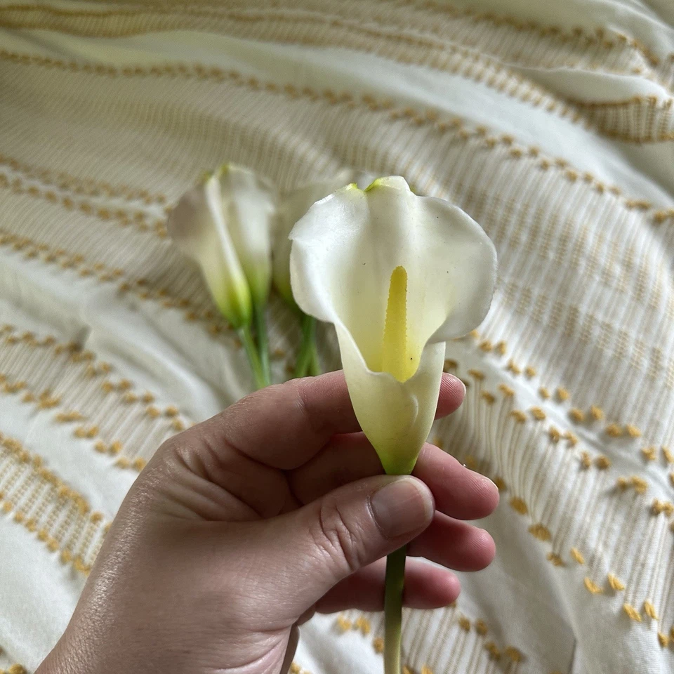 Лот из 5 белых мини каллы лилии выбрать свадебный цветок Bloom его и ее свадьбы - Изображение 3 из 3