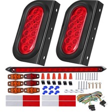 6 Inch Oval Led Trailer Lights Kit with Mounting Bracket, Sealed Submersible ...