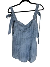 Revolve Lovers And Friends Bentley Romper Size Medium Blue