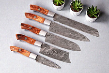 CUSTOM MADE FORGED DAMASCUS STEEL CHEF KNIFE SET KITCHEN KNIVES M 132